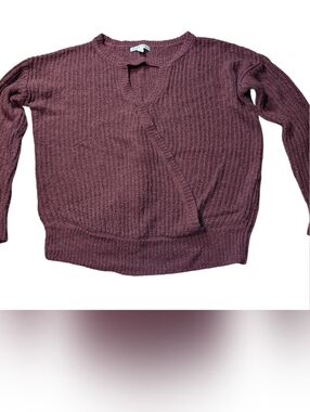 Women’s Cozy V-Neck Chunky Knit Sweater - Plum